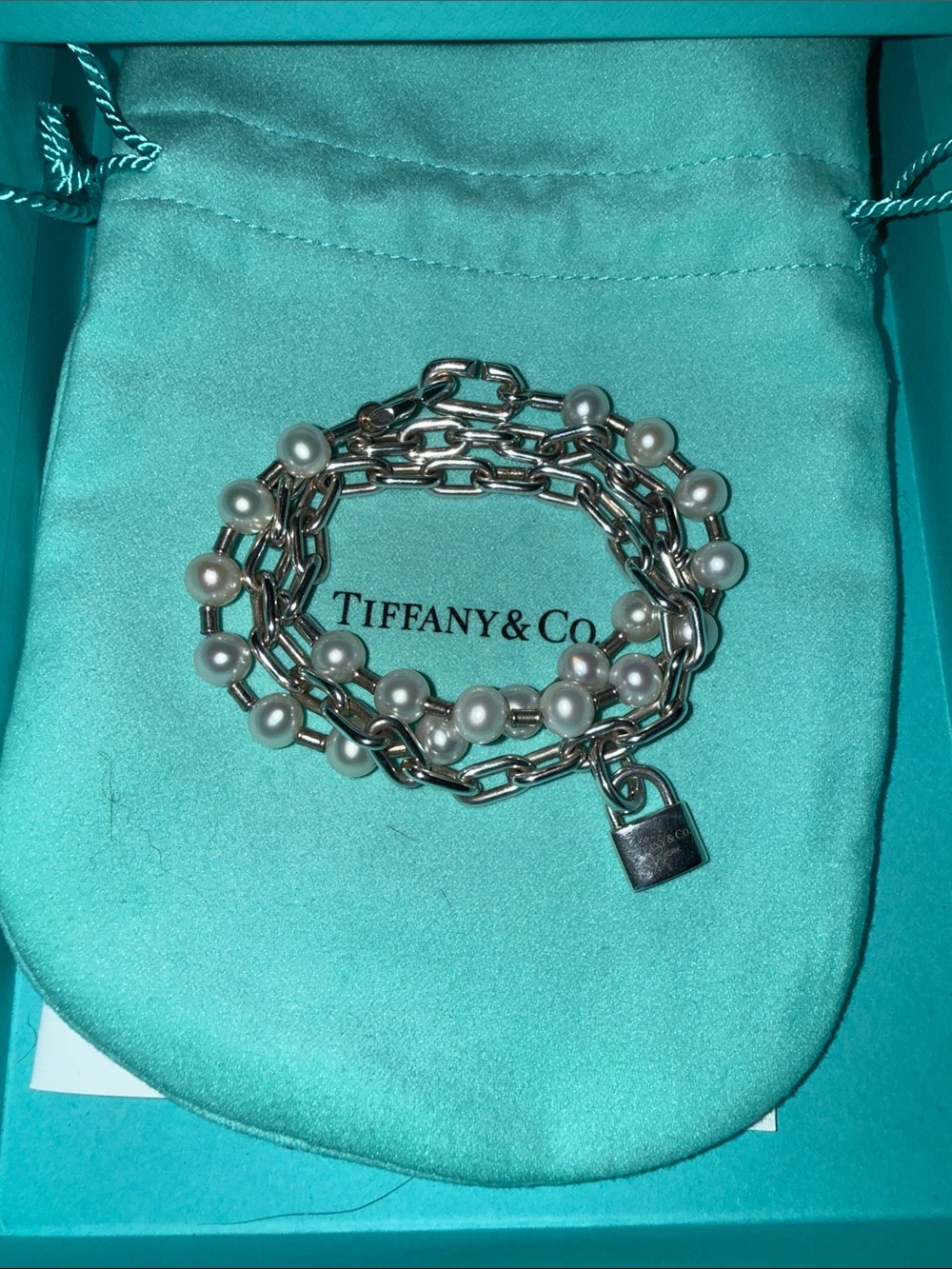 Tiffany & Co. HardWear Pearl Lock Wrap Bracelet